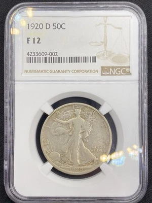 1920-D Walking Liberty Silver Half Dollar NGC F-12 - Image 1 of 4