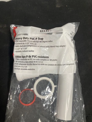 Keeney 400PVCK PVC Blanco P-Trap 1-1/2 Diámetro. in. con conector Marvel Foto 1 de 4