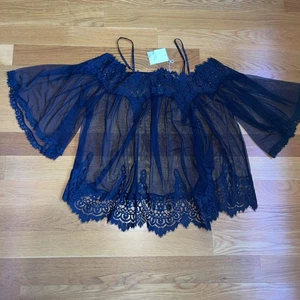 Victorias Secret Sexy Little Things Sheer Mesh Lace Lingerie Top S Black - Picture 1 of 11