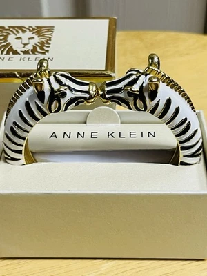 Ann Klein 手镯 - 厚金色斑马长颈鹿口音 - 全新带盒 — 第 1/4 张图片