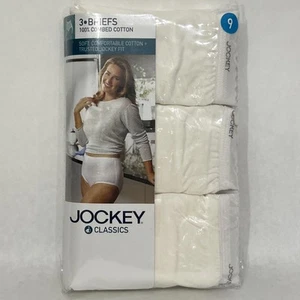 NEW 2009 Women's Sz 9 Jockey Classics 3 Briefs Underwear 100% Cotton Style 9460 - Picture 1 of 8