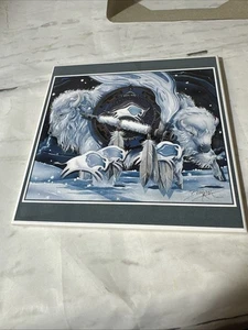 Signature Art Trivet Blue Buffalo Tribal With Box/package - Picture 1 of 5