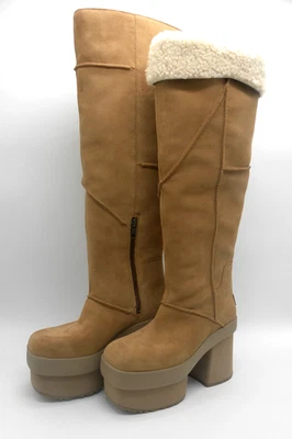 BOTAS UGG HEIGHTS PLATAFORMA EXTRA GAMUZA SOBRE LA RODILLA MUJER TALLA 7 Foto 1 de 4