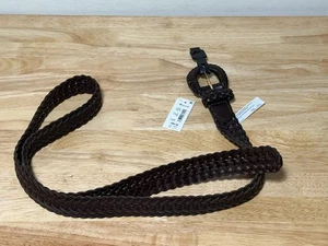 Cinturón de cuero tejido Madewell marrón oscuro talla XL/XXL nuevo con etiquetas - Imagen 1 de 5