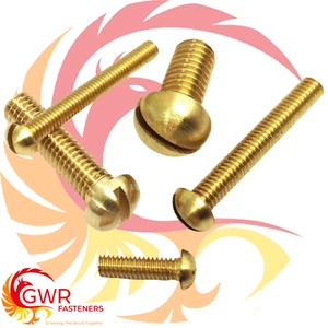 Tornillos de cabeza redonda de latón 0BA 2BA 3BA 4BA 5BA 6BA 8BA 9BA 10BA - cabeza redonda ranurada - Imagen 1 de 1