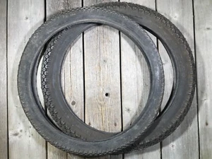 TRACTOR-GRIP TIRE PAIR 20x1.75 20x2.125 MUSCLE BIKE TIRE 20 INCH MUSTANG SCHWINN - Picture 1 of 5