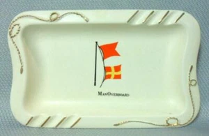 Vintage Enesco Ceramic Man Overboard Tiki Bar Ashtray - Picture 1 of 4