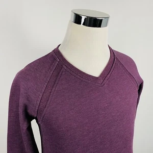 Duluth Trading Co Small V Neck Sweatshirt w/ Pockets Red Maroon Cotton Blend - Picture 1 of 5