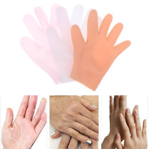 1 Pairs Reusable Moisturizing Silicone Gloves Gel Cracked Hands Care SPA Glo;WL