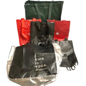 6 Stück Lululemon Mehrweg Beutel 2 Groß 4 Klein Schwarz Weiß Silber - Bild 1 von 9