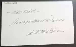 Ed McGhee - 1950 Debut Autographed Index Card- Deceased 1986 - Picture 1 of 2