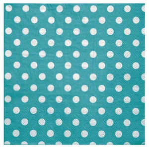 Servietten 'Dots' Punkte Tupfen Türkis / Weiß (20 Stück) - Bild 1 von 2