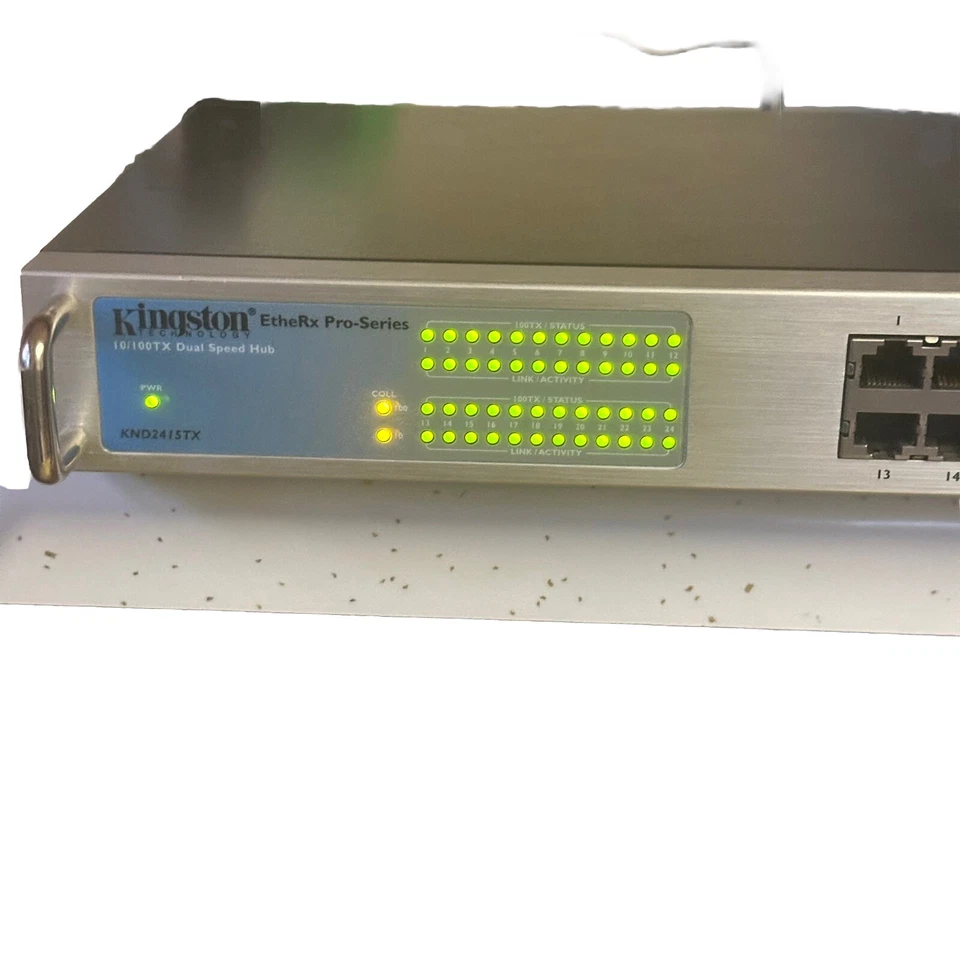 Kingston Pro Network Switch EtheRx Series 24 Port 10/100 Hub  KND24TX - Image 1 of 4