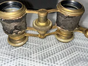 Vintage Brass Opera Glasses Mother of Pearl Handle Brass Fittings - Picture 1 of 8
