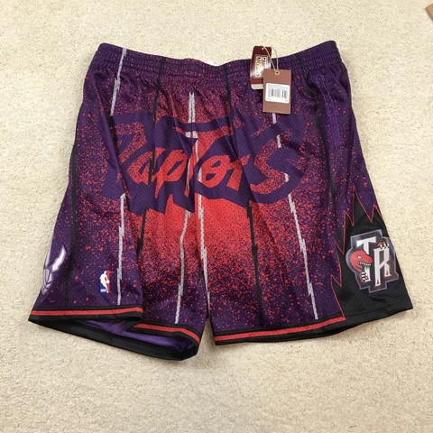 Mitchell & Ness Toronto Raptors Shorts Mens 4XL Gradient New Purple Red Cover