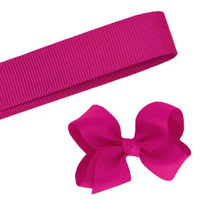 5 Yards Solid Azalea Pink Grosgrain Ribbon Yardage Various Widths DIY Crafts Bow - Image 1 of 3
