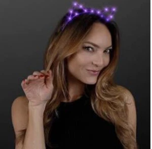Starlight Kitty Light Up Cat Ears Headband with Purple LED Lights - Picture 1 of 1