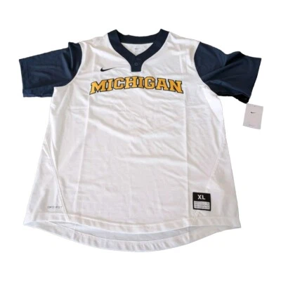 Camiseta deportiva de softbol MICHIGAN WOLVERINES Nike unisex de 2 botones XL Dri-Fit - NUEVA CON ETIQUETAS Foto 1 de 4