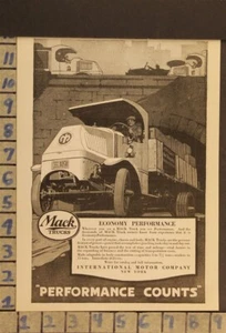 1919 MACK TRUCK INTERNATIONAL NEW YORK CAR AUTO MOTOR VINTAGE AD ZA63 - Picture 1 of 1