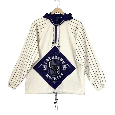 #1 Apparel Colorado Rockies Jacket Size Small Baseball Canvas Pullover Vintage Cover