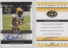 2012 Leaf US Army All-American Bowl Black /10 Dominique Wheeler #BA-DW1 Auto