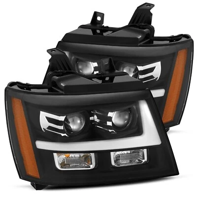 For 07-13 Chevy Suburban Tahoe Black Halogen Projector Headlights Headlamps PRO - Image 1 of 4