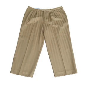 Bergati Styled In Italy Men's Size 50 Regular Pleated Dress Pants Gold Striped - Picture 1 of 5