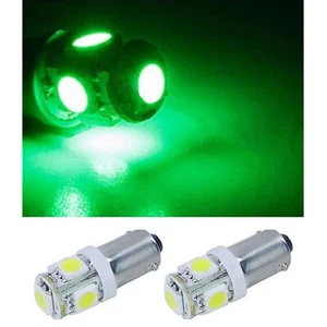 2 Green 5-LED Dash Indicator Instrument Panel Cluster Gauges Light Bulbs #57 Pr - Picture 1 of 3