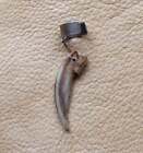 Real American Badger Claw On Silver-Plated Brass Ear Cuff