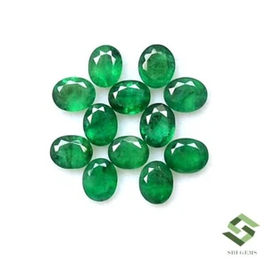 Lote de 11 piezas de piedras preciosas sueltas sin tratar de corte ovalado esmeralda natural de 5x4 mm 4,11 CTS - Imagen 1 de 7