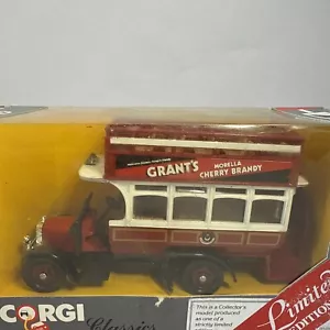 Corgi Classics Thornycroft Bus 888 Grants Cherry Brandy 1985 Limited Edition - Picture 1 of 9