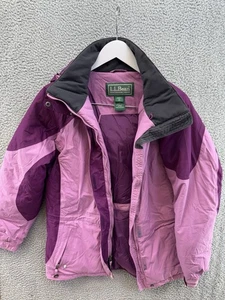 LL Bean Winter Coat Thinsulate Women's Sz M Reg Jacket Purple Full Zip POE - Picture 1 of 14
