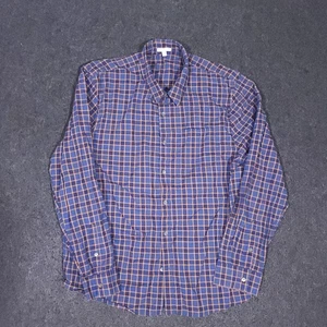 James Perse Button Up Shirt Mens 4 XL Classic Fit Blue Check Long Sleeve Cotton - Picture 1 of 13