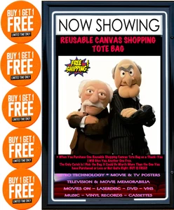 STATLER & WALDORF Muppet Show Reusable Canvas Shopping Tote Bag Free Post - Picture 1 of 11