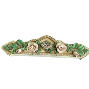 Vintage Vera Wang’s International Harz rosa Rose & Rotkehlchen Ei geprägte Plakette - Bild 1 von 13