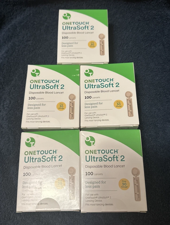 OneTouch Ultra Soft 100 Count Sterile Lancets Exp 10/2028 30 Gauge