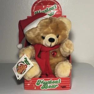 Oso de Navidad musical Cuddle Wit 14" nuevo en caja de colección '86 roto por favor leer - Imagen 1 de 17