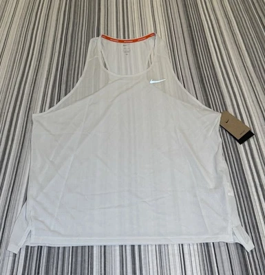 Nike Fast Dri-FIT Running Singlet Tank Men’s Size XL White (FN4229-121) - Image 1 of 4