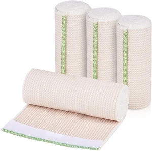 4er Pack 6 Zoll Elastische Bandage Wickel Kompressionswickel mit Selbstverschluss - Bild 1 von 7