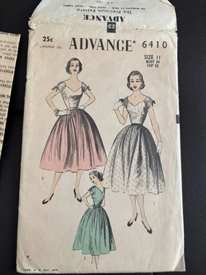 Vestido de Noche Cóctel Vintage Años 50 Estampado de Costura Avanzada Talla 11 Completo Foto 1 de 4