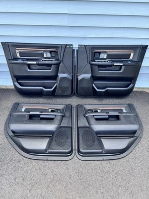 🚪 2013-2018 DODGE RAM 1500 2500 BLACK LARAMIE CREW CAB DOOR PANELS SET OF 4 - Image 1 of 4