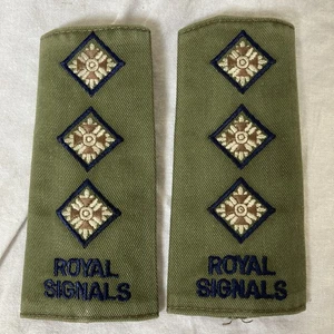 British army Royal Signals captains rank slides, pair, Royal Corps of Signals - Picture 1 of 2