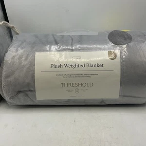 Threshold 2pc Plush Weighted Blanket 15LBS Gray - Picture 1 of 5