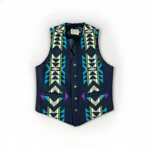 VTG Pendleton High Grade Western Wear Aztec Vest Men's Size 38 Buttons - Picture 1 of 5