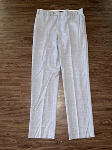 Lauren Ralph Lauren Dress Pants Mens 36x34 Light Gray Wool Stretch Flat Front - Picture 1 of 6