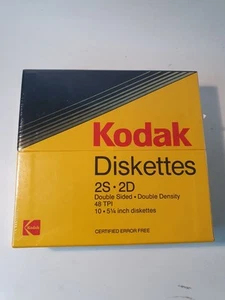 Disquettes Kodak 5 1/4" 2S 2D double face 10 disques ordinateur 1985 double densité - Photo 1/3