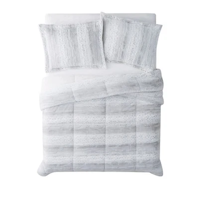 CHRISTIAN SIRIANO NY Christian Siriano Snow Leopard 3-piece Comforter Set Grey King