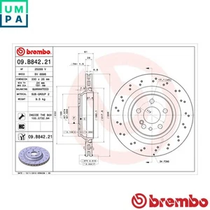 2x BRAKE DISC 09.B842.21 FOR MERCEDES-BENZ S-CLASS M 113.991 5.4L 8cyl S-CLASS - Picture 1 of 9