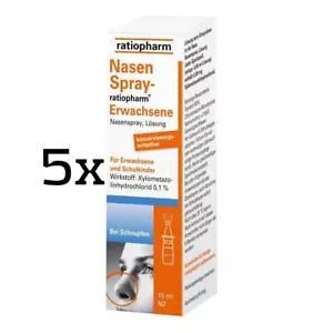 5x NASENSPRAY ratiopharm Erwachsene konservierungsmittelfrei 15 ml PZN 00999848 - Bild 1 von 1
