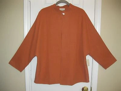 Novo sem etiquetas ~ Cardigã aberto Coldwater Creek damasco seda/linho ~ TAMANHO M ~ Lindo! - Imagem 1 de 4